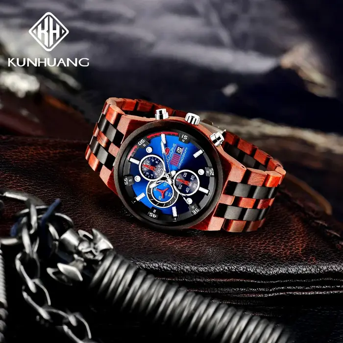 Montre en bois KUNHUANG pour homme