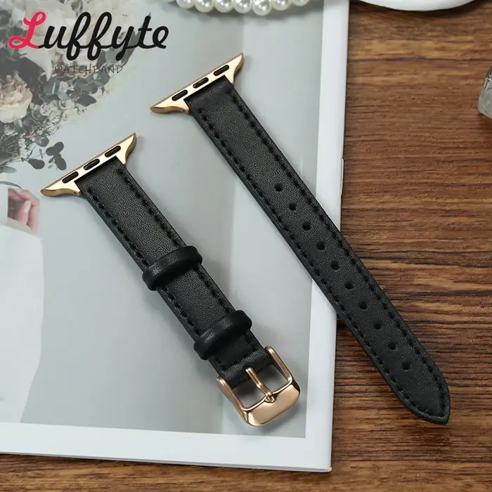 Bracelet de montre en cuir souple pour Apple Watch 1-10 SE Ultra 49/46/45/44/42/41/40/38mm, joli bra