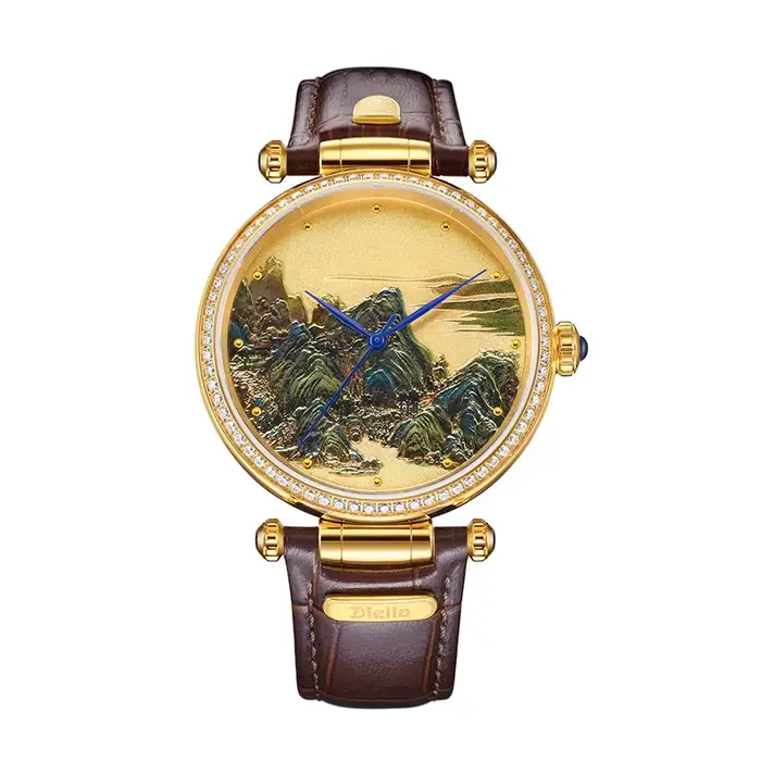 Montre mécanique automatique en Jade naturel pur pour hommes et femmes, haut de gamme, carte du rivi
