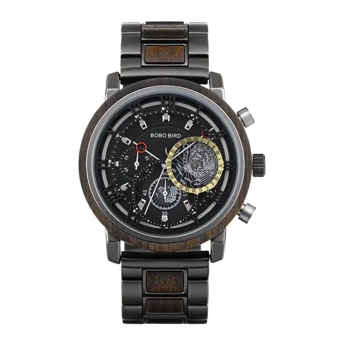 BOBO BIRD-Montre-bracelet militaire en bois pour homme