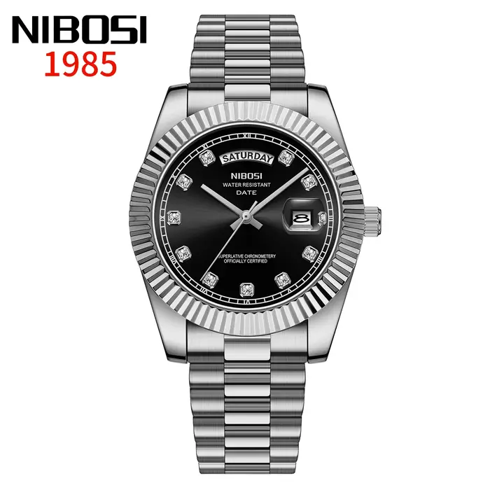 NIBOSI hommes montres haut de gamme de luxe or diamants montre classique