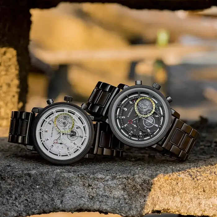 BOBO BIRD-Montre-bracelet militaire en bois pour homme
