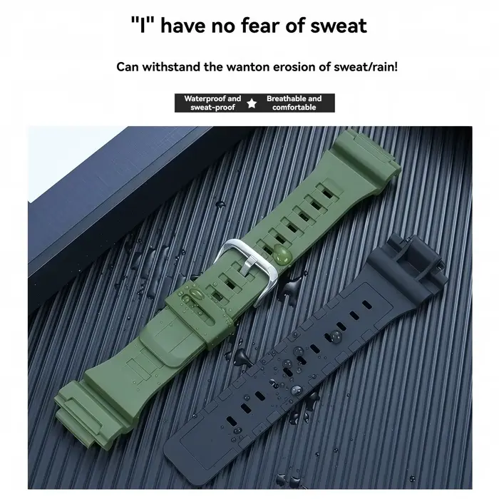 Pour Casio G-SHOCK AQ-S810W Ensemble bracelet et boîtier en résine | Sangle en silicone souple antichoc | Accessoires
