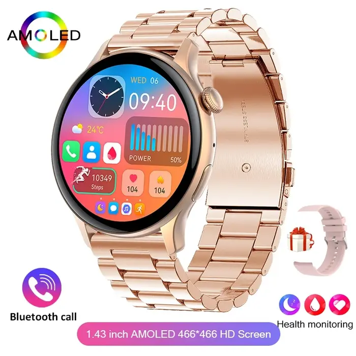 Montre connectée AMOLED pour femmes