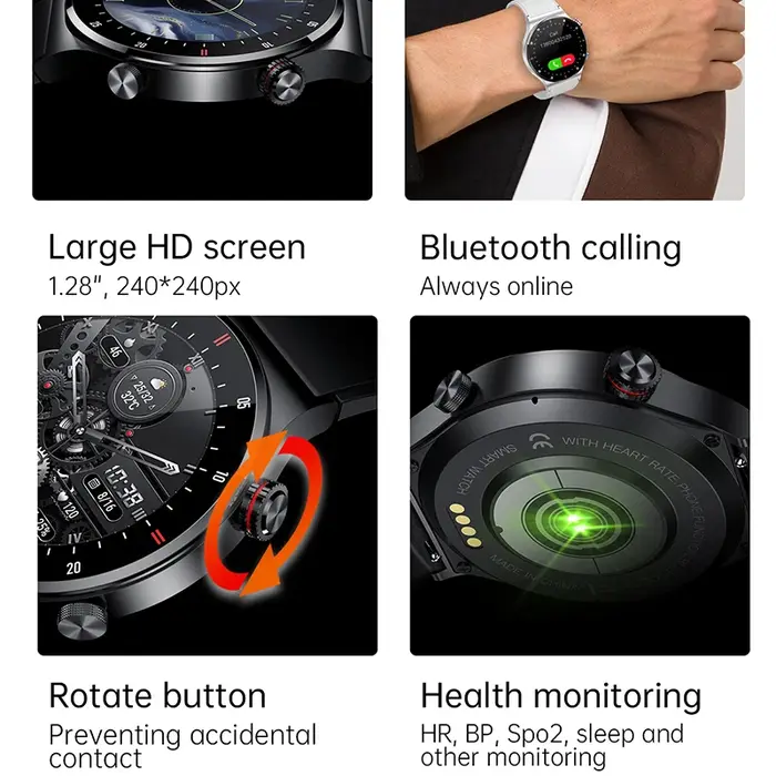 Nouvelles Montres Connectées 2027 pour Hommes et Femmes, Appel Bluetooth NFC, Suivi Fitness, Étanche, Plus de 100 Modes Sportifs, Compatible Téléphones Android