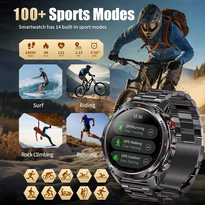 T-rex 3 Pro militaire Grade AGPS montre intelligente 10ATM étanche double bande GNSS boussole altimètre AMOLED natation