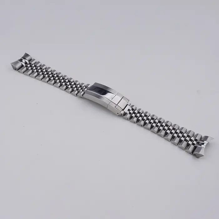 Rolamy 22mm jubilé Bracelet de montre pour Casio MDV-106 MDV-106A MDV-106B MDV106G MDV107 316L argen