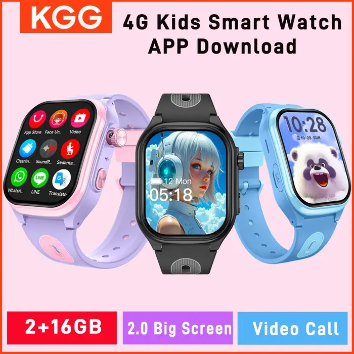 2 + 16GB enfants 4G montre de téléphone intelligent GPS WIFI appel vidéo APP télécharger SOS enfant Smartwatch moniteur traqueur localisation garçons filles cadeaux