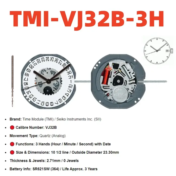 Mouvement TMI VJ32B, nouveau