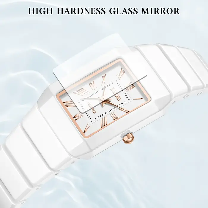 LIGE montre femme montre-bracelet marque céramique mode quartz élégant étanche vintage ultra-mince
