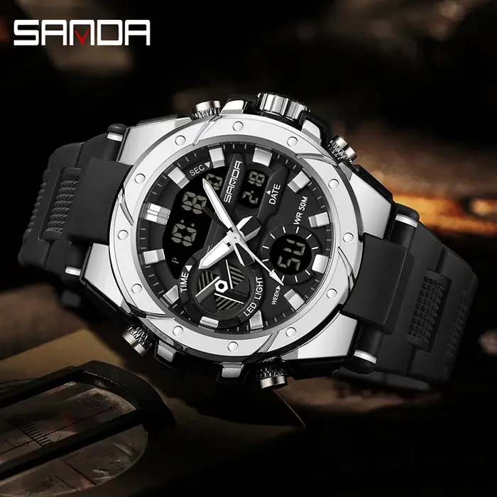 Montre-bracelet analogique tactique militaire pour homme G-Style, montre de sport de luxe résistante aux chocs pour homme