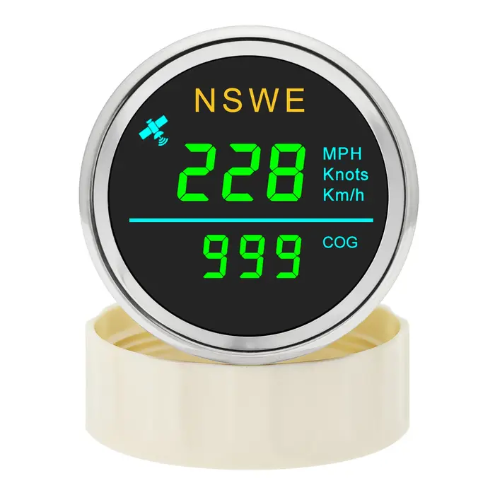Compteur de vitesse GPS numérique étanche 52MM avec antenne GPS KMH MPH noeuds COG GPS pour voiture marine moto vert rouge blanc LED