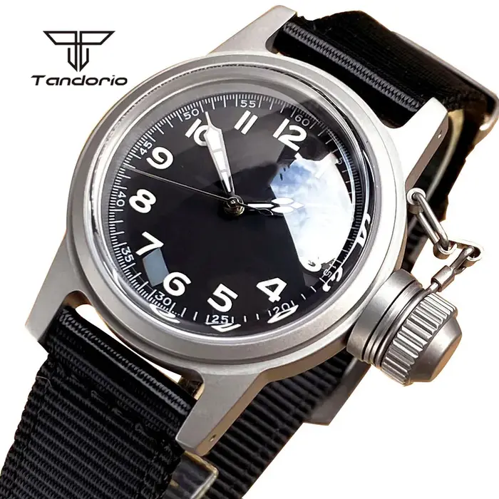 Tandorio 36mm montre mécanique Frogman mis5 8215/PT5000 Movt dôme verre saphir lumineux militaire étanche hommes montre-bracelet