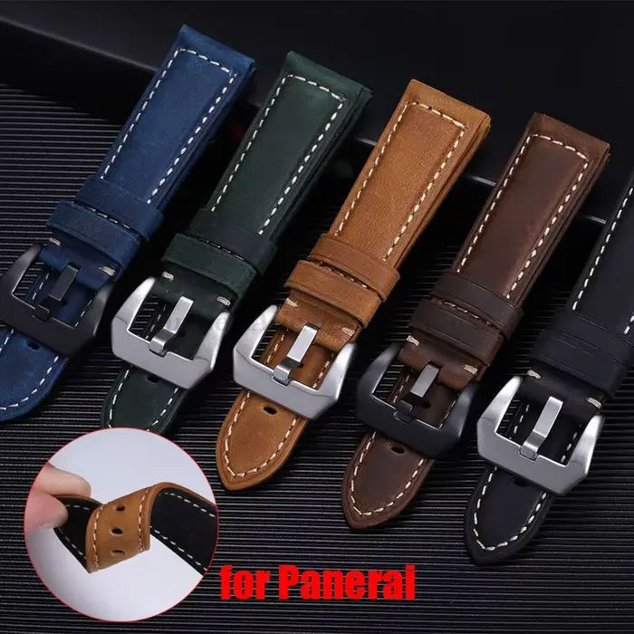 Bracelet de montre en cuir véritable pour Panerai