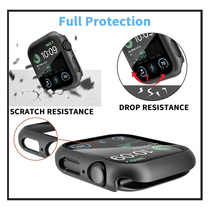 Film en verre trempé + couvercle pour boîtier de montre Apple 46mm 42mm 38 40mm 41mm 44mm 45mm protecteur d'écran pour iWatch 4 5 6 7 8 9 10 11 SE