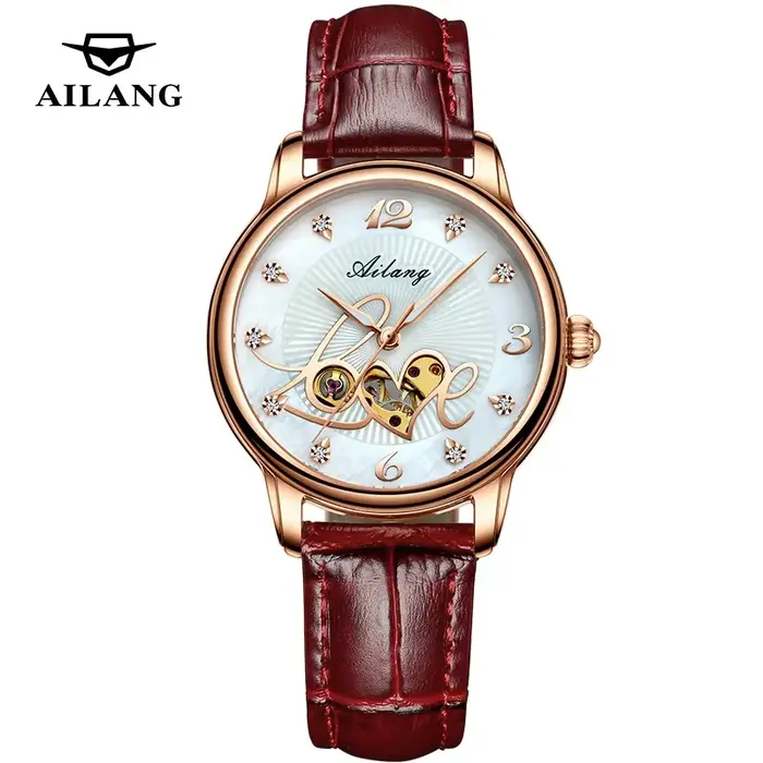 Nouvelle Montre Mécanique Squelette de Luxe pour Femme, Montre-Bracelet Automatique à Remontage Auto