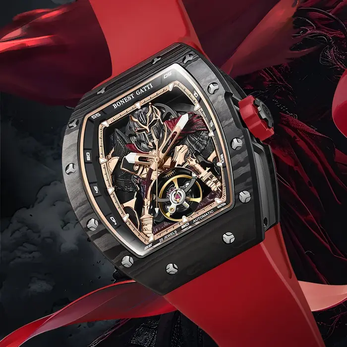 BONEST GATTI nouvelle marque supérieure hommes montre automatique en Fiber de carbone mécanique montre-bracelet