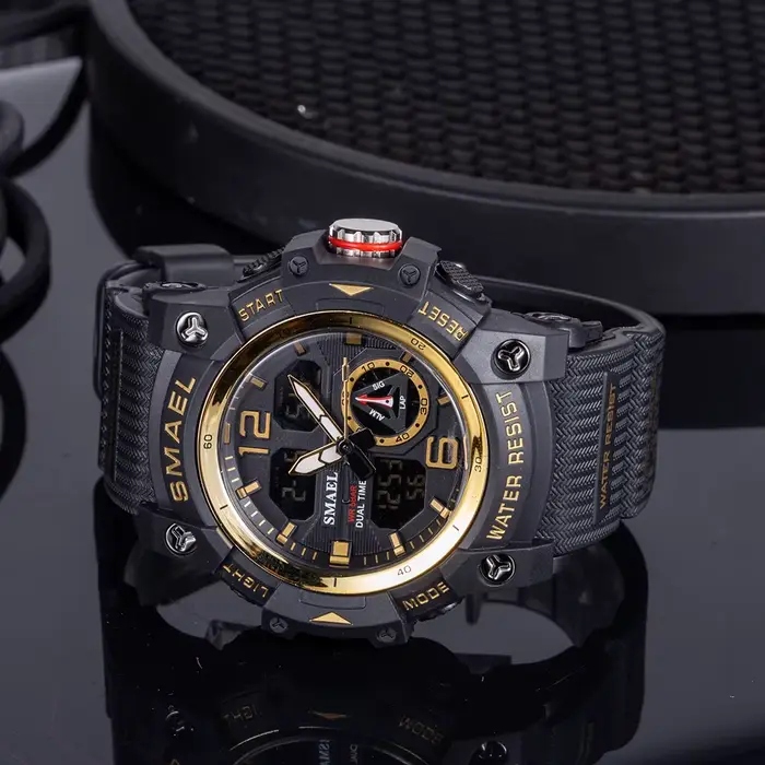 SMAEL-Montre-bracelet de sport militaire pour homme, chronomètre d'alarme, rétroéclairage numérique