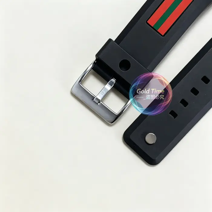 Bracelet de montre en caoutchouc noir pour homme