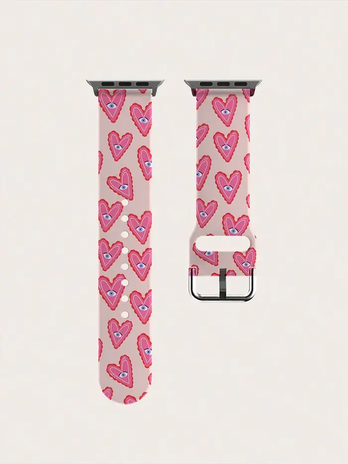 Yeux de coeur rose pour Bracelet de montre Apple 42mm 41mm 40mm 44mm 45-38mm