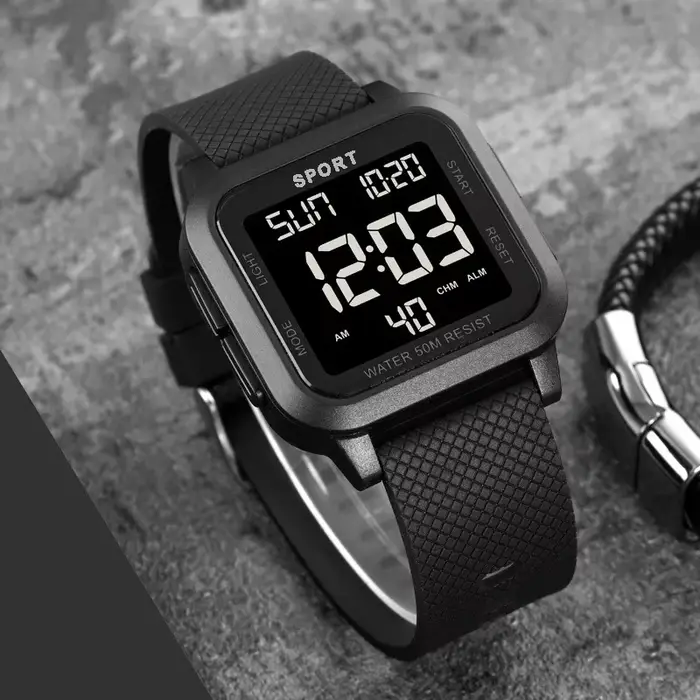 Montres de sport pour hommes montre électronique numérique Style rétro horloge