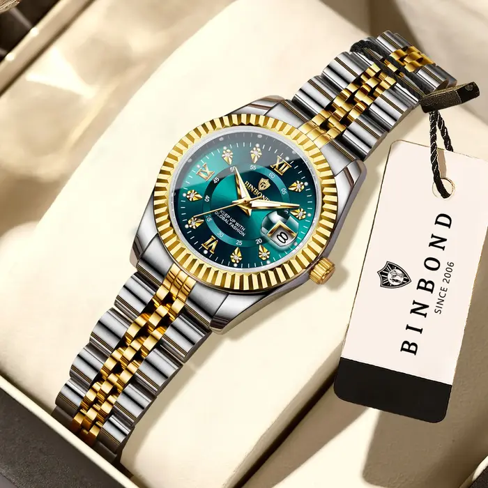 Montres à quartz BINBOND pour femmes, lumineuses, étanches, montre de luxe de marque pour femmes, cadeau pour petite amie.