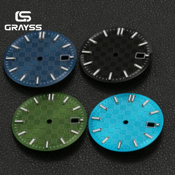 Cadran de montre stérile 31 mm bleu glace/vert/noir