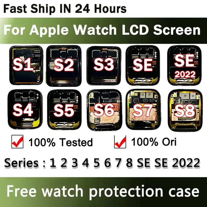 Écran tactile OLED pour Apple Watch Series 1 2 3 4 5 6 SE 7