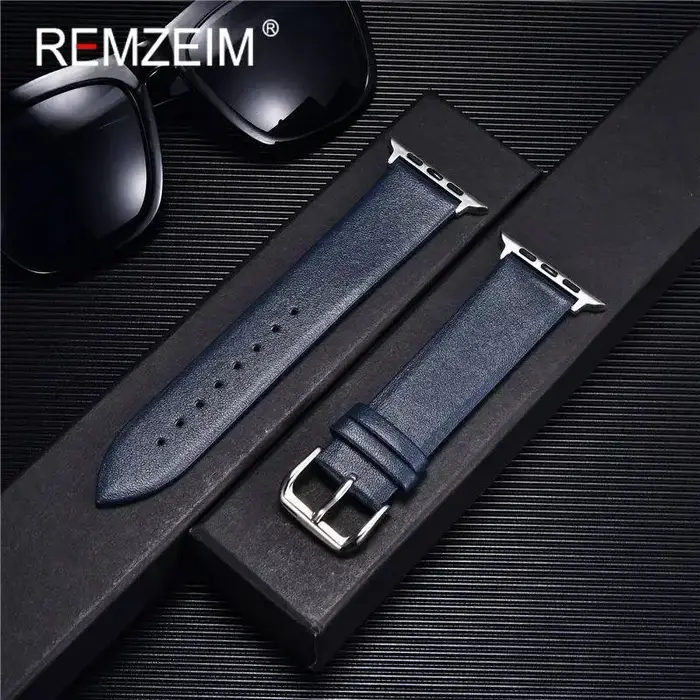 Bracelet en cuir véritable pour Apple Watch 8 7 6 SE 5 4 3 2 38mm 40mm 41mm Bracelet de montre en cu