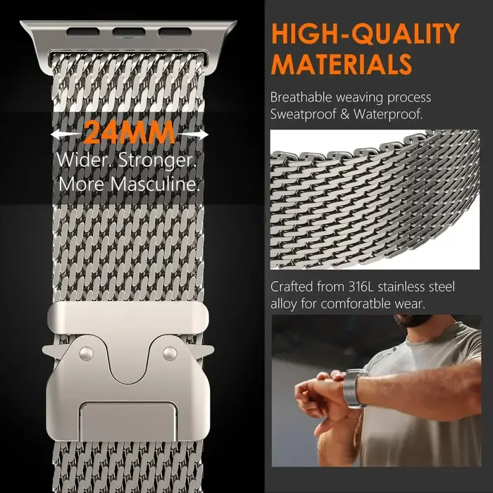 Bracelet à boucle milanaise pour Apple Watch Ultra 2 3 bandes 49mm 45mm 46mm 44mm 42mm 41mm 40mm