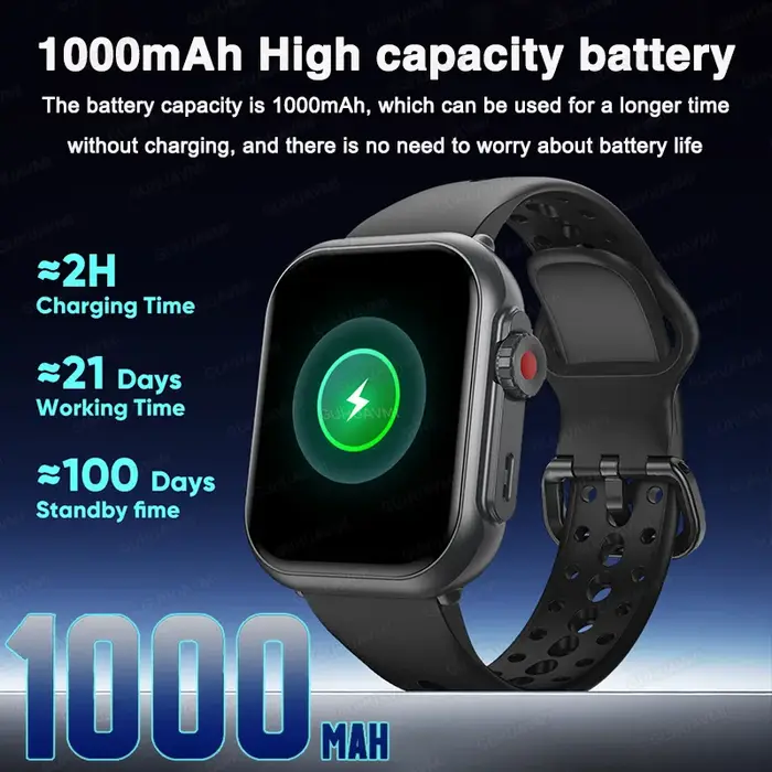 Pour montre IOS Ultra 2 SE hommes femmes Bracelet intelligent 1000mAh batterie GPS AMOLED affichage Bluetooth appel