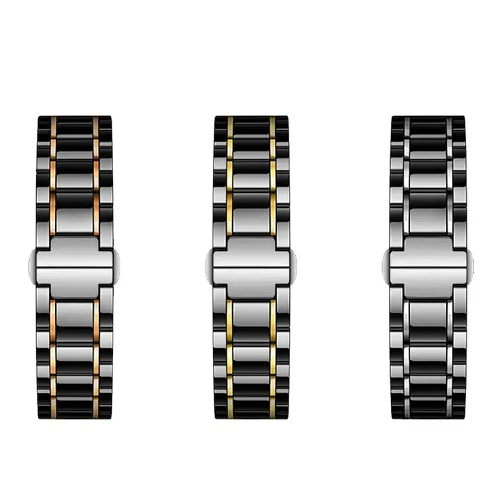 Bracelet de montre de luxe en céramique et acier fin
