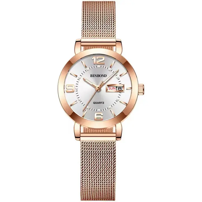Montres-bracelets en quartz de luxe BINBOND pour femmes, lumineuses, étanches, avec affichage de la