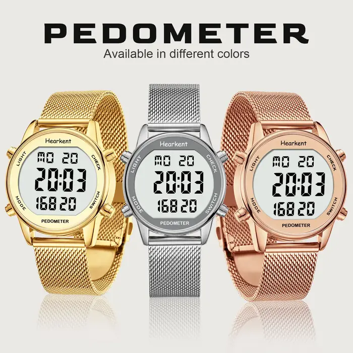 HEARKENT-Montre Numérique de dehors pour Femme, Podomètre, Compteur de Pas, Calrespiration, Miles, Tracker, Étanche, 30m, pour la Marche et la Course
