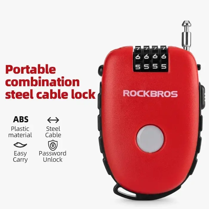 ROCKBROS Portable mot de passe vélo serrure moto casque fil