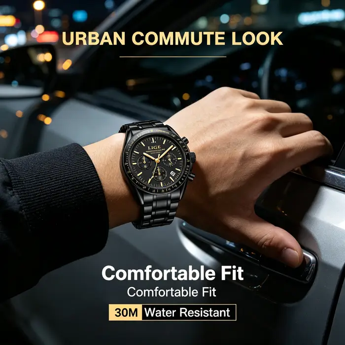 Montres LIGE pour Hommes 2026 NOUVEAU Montre-bracelet à quartz de luxe décontractée pour affaires, avec date et chronographe, montres de sport pour hommes, Reloj Hommes