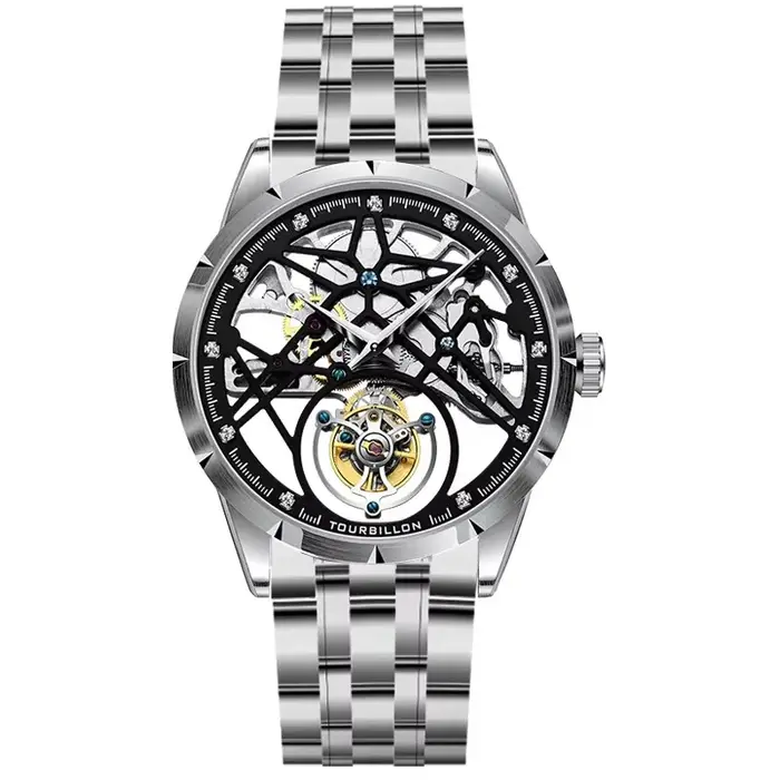 JINLERY mode véritable Tourbillon montre homme luxe squelette montres pour hommes montre-bracelet mâle horloge nouveaux cadeaux Relogio Masculino2025
