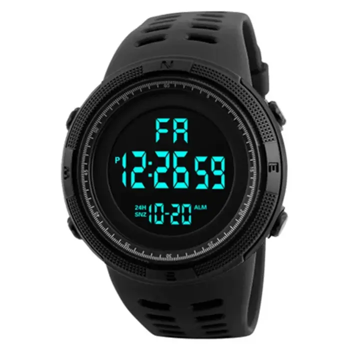 Montre pour hommes sport montres numériques pour homme grand cadran lumineux étanche réveil multifon