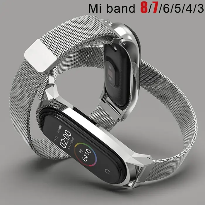 Bracelet à boucle milanaise pour Xiaomi Mi Band 8 7 10