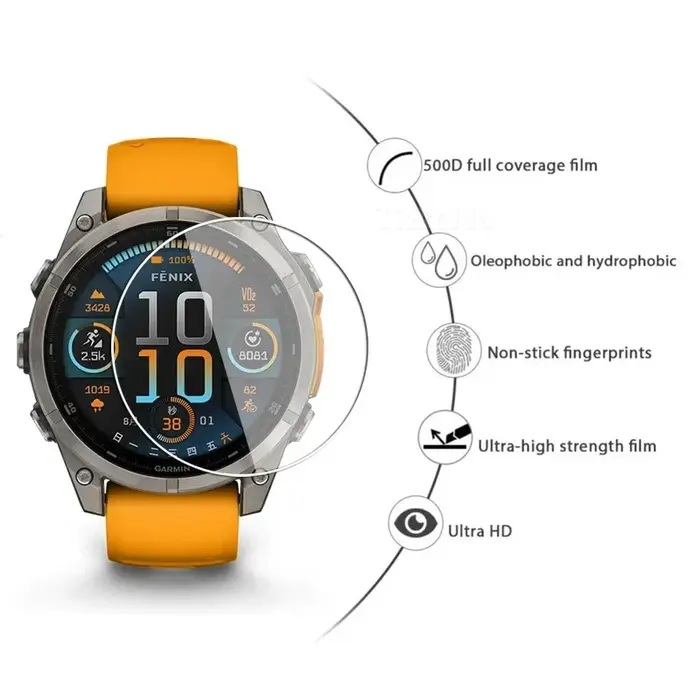Verre trempé de qualité supérieure 9H pour Garmin Fenix 8