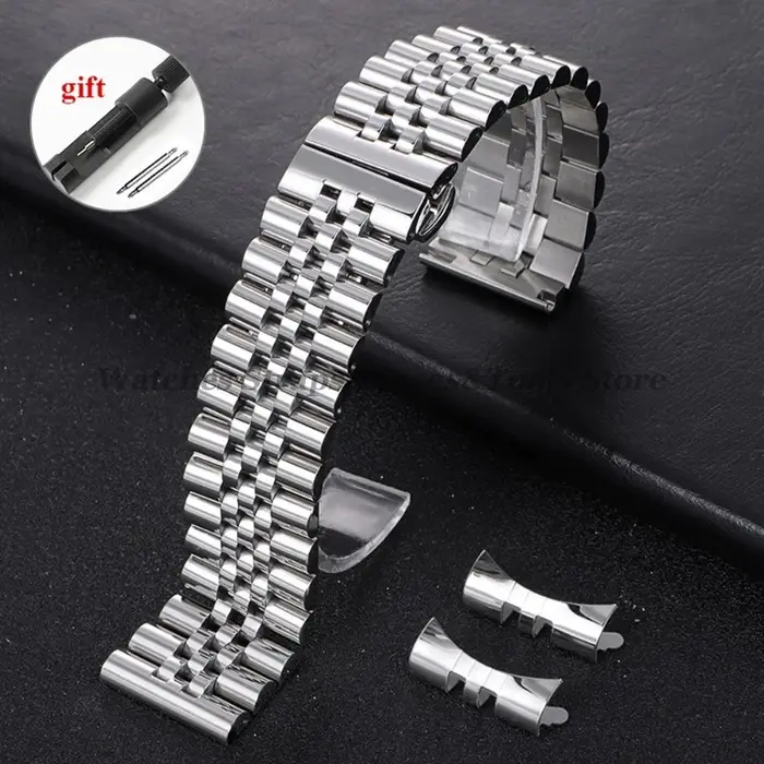 Bracelet de montre en acier inoxydable massif, 12/13/14/16/17/18/19/20/21/22mm, pour Rolex, extrémit