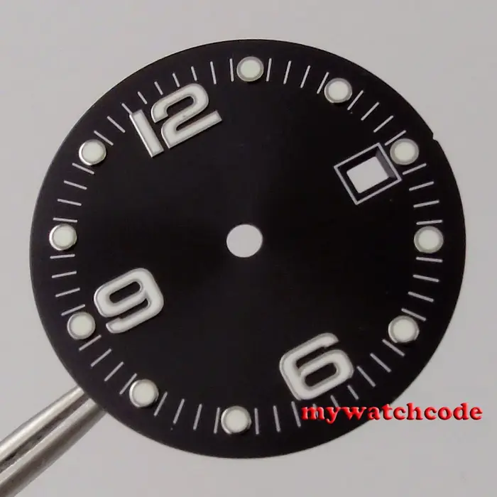 Cadran de montre gris/blanc/bleu/vert/noir, 31.5mm, fenêtre de date adaptée à ETA 2824 2836, montre 