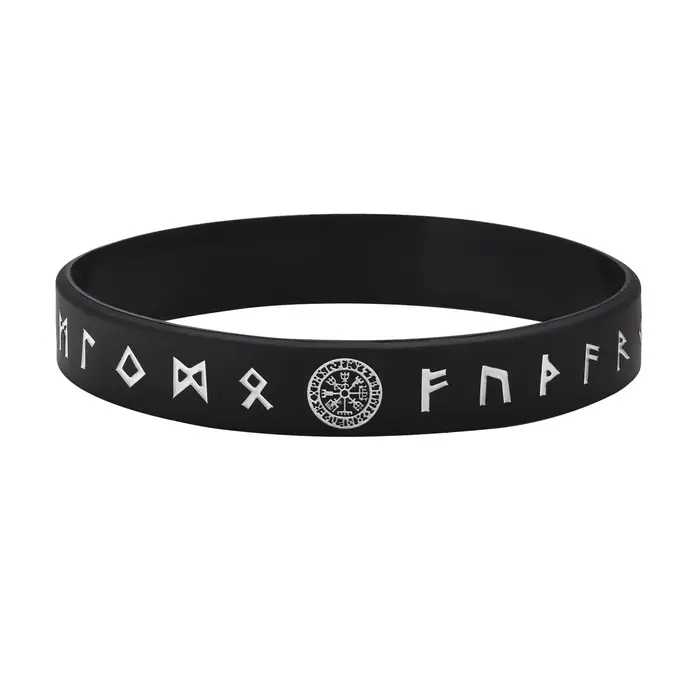 Vnox – Bracelet en Silicone pour hommes, 12mm, Bracelet en caoutchouc souple, boussole Viking nordiq