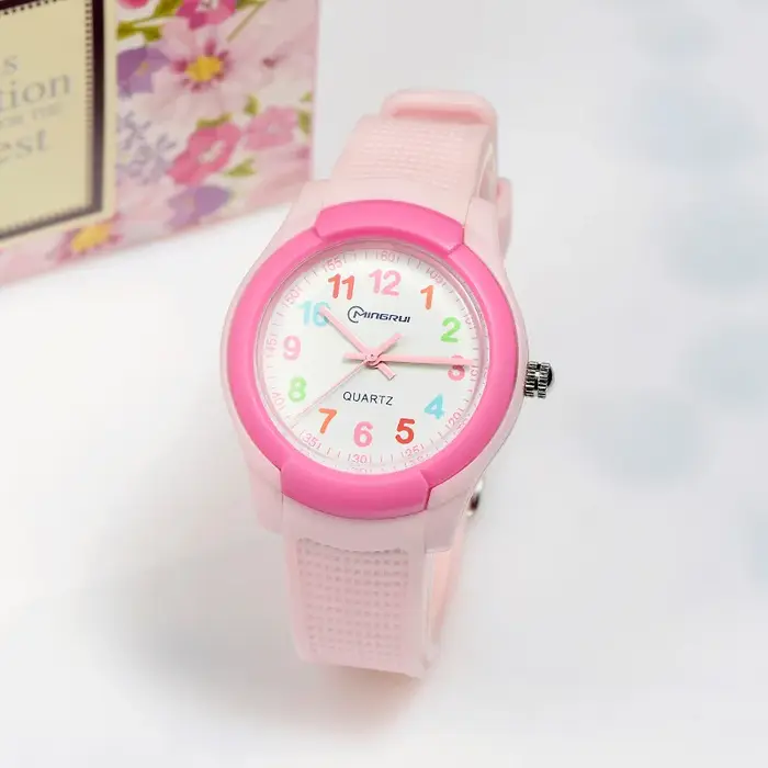 Montre Enfant 2026 Tendance Sport Quartz Rose Numérique Étanche Garçons Filles Enfants Adolescents É