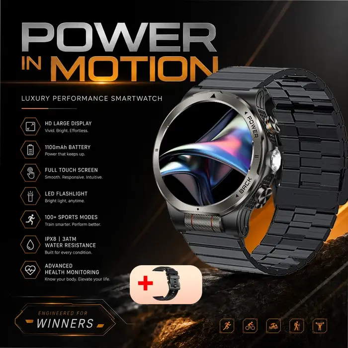 Montre connectée étanche 3ATM, moniteur de santé et d'oxygène sanguin, appels Bluetooth, contrôle de la musique, plus de 100 modes sportifs, montre de fitness