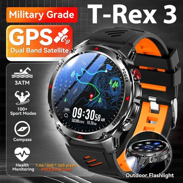 Nouvelle Montre Connectée Sportive Professionnelle GPS 2025 pour Hommes – Suivi GPS Course et Cyclisme en Extérieur, Boussole, Altimètre, Étanchéité 3ATM, Bracelets Sportifs