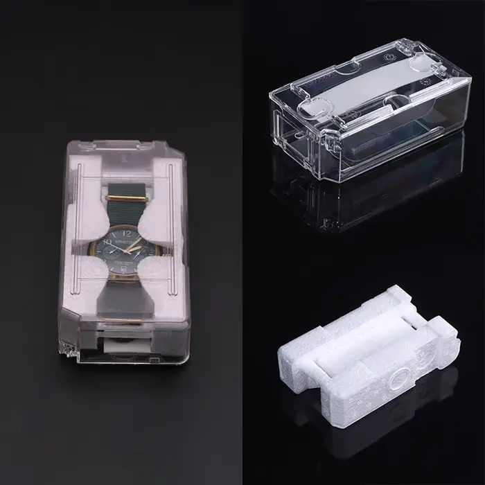 Boîte de rangement universelle pour bijoux, boîte à montres pour hommes, boîte à montres vintage transparente à grille unique, boîtes cadeaux de Noël