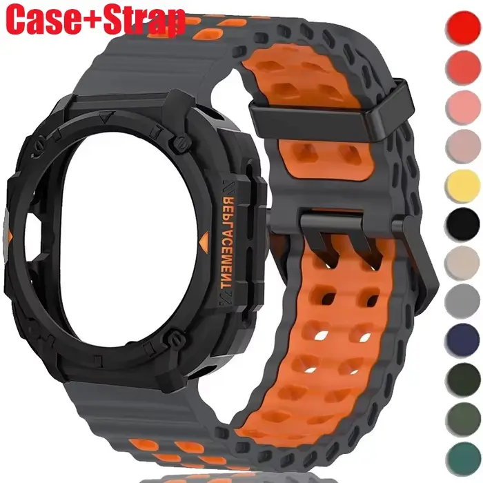 Nouvel étui + bracelet pour Samsung Galaxy Watch Ultra (2025) 47 mm, Ultra (2024) 47 mm, bracelet sport en silicone, bracelet de montre, housse de protection