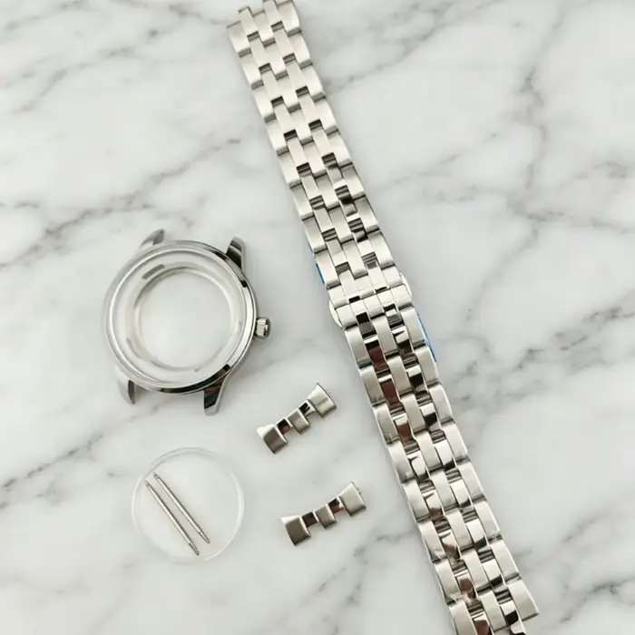 Boîtier de montre Presage 40 mm en argent et or rose