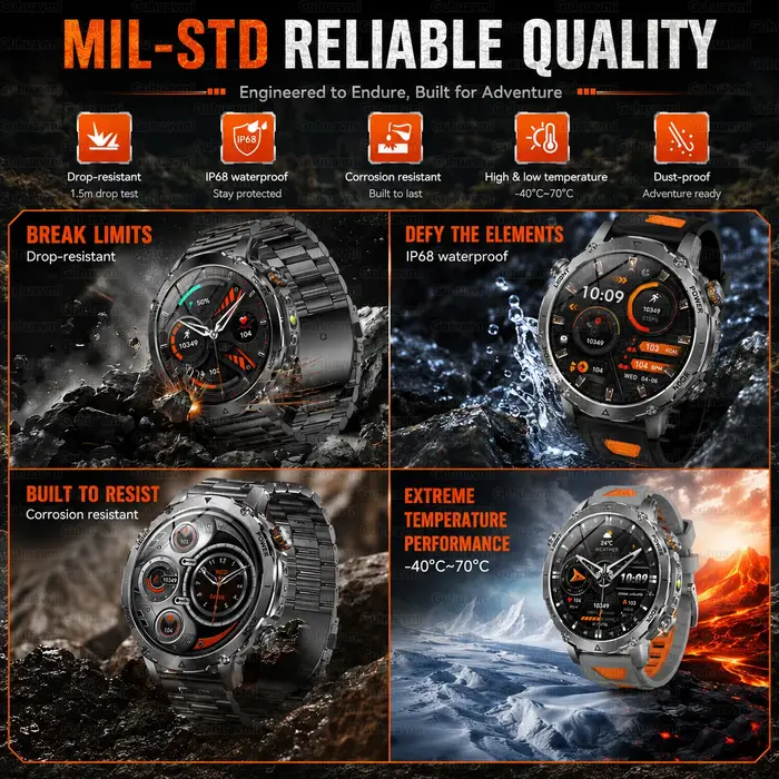 Montre connectée de qualité militaire TANK